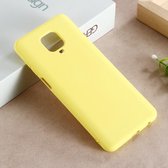 Voor Geschikt voor Xiaomi Redmi Note 9 Pro Max Effen kleur Vloeibare siliconen Volledige dekking Anti-val Mobiele telefoon Beschermhoes (Geel)