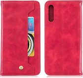 Voor Galaxy A50 koperen gesp nappa textuur horizontale flip lederen tas, met houder en kaartsleuven en portemonnee (rood)
