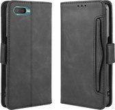 Voor Oppo Reno A Wallet Style Skin Feel Calf Pattern lederen tas met aparte kaartsleuf (zwart)