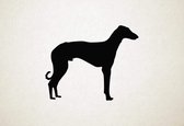 Silhouette hond - Hortaya Borzaya - XS - 24x30cm - Zwart - wanddecoratie