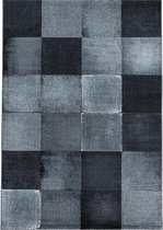 Modern laagpolig vloerkleed Costa - zwart 3526 - 80x150 cm