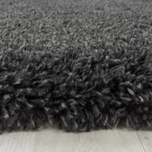 Extra hoogpolig shaggy vloerkleed Fluffy - rond - grijs - 160x160 cm