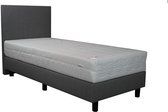 Bedworld Boxspring 70x200 cm met Matras - Luxe Hoofdbord - Gestoffeerd - Pocketvering Matras - Grijs