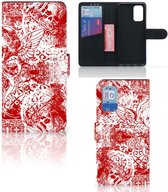 GSM Hoesje Samsung Galaxy A32 4G | A32 5G Enterprise Editie Book Style Case Angel Skull Red
