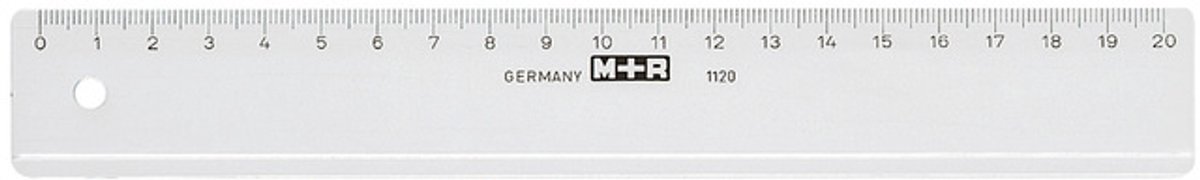 Liniaal 20cm M&R 1120/000 Transparant