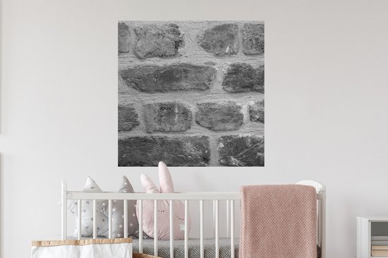Sticker Muursticker de pierres anciennes - Mur de briques - 50x50 cm - Film adhésif autocollant - Sticker mural repositionnable