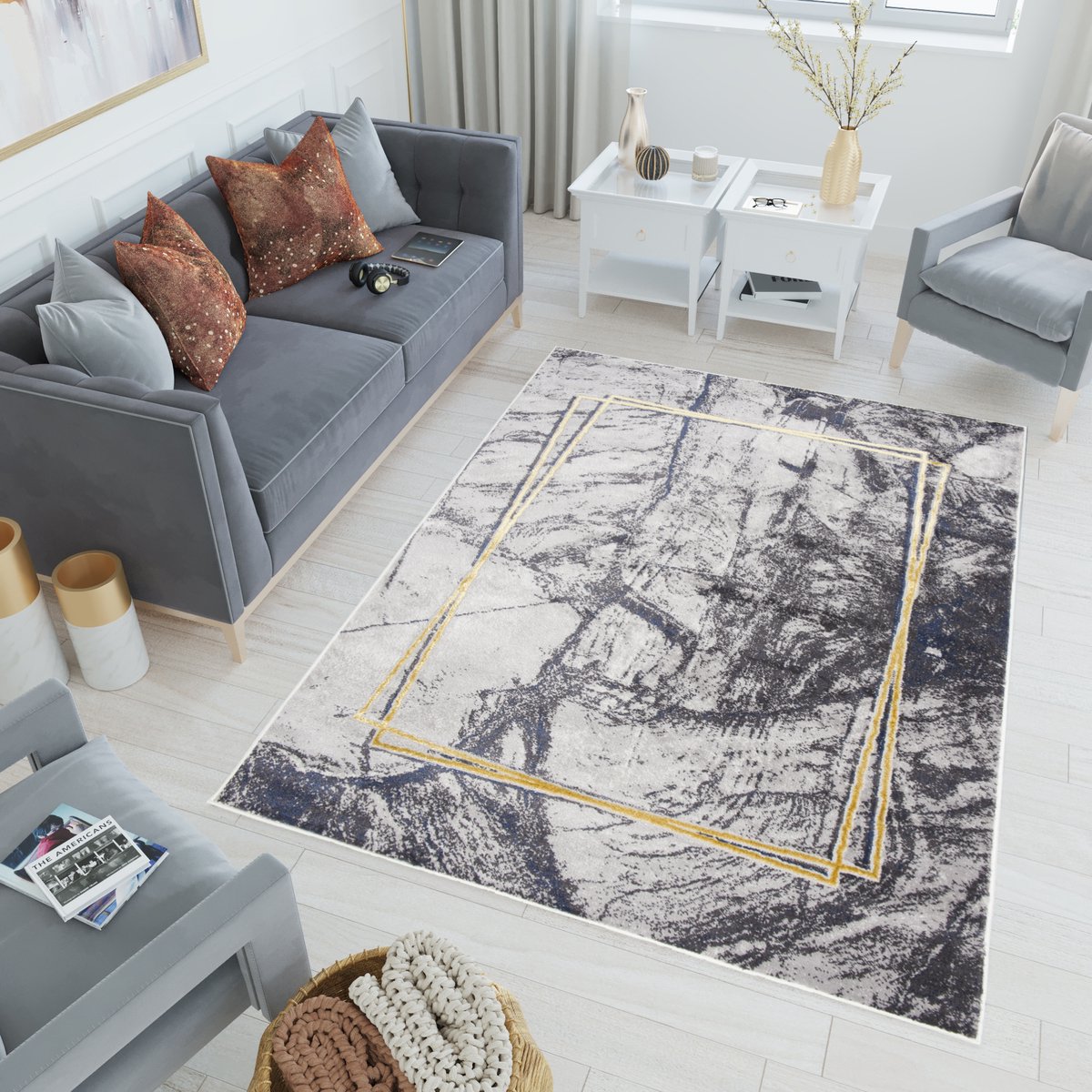 Tapiso Shine Vloerkleed Modern Abstract Design Tapijt Maat- 80x150 Grijs 2