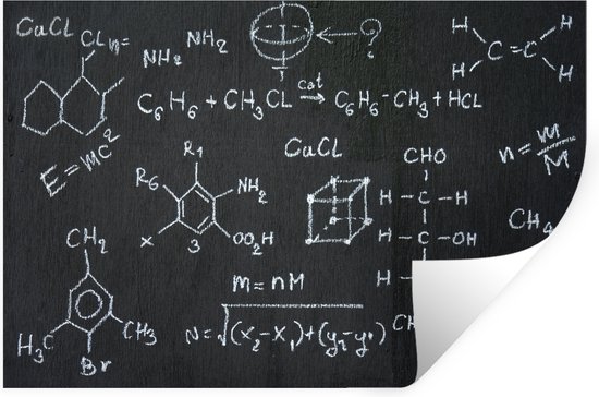 Stickers Stickers muraux - Tableau noir rempli de formules - 30x20 cm - Film adhésif