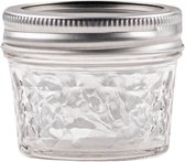 Mason Jar - Quilted Crystal Jelly - Smalle Opening - 120 ml - 4 stuks