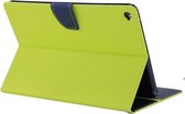 GOOSPERY FANCY DAGBOEK voor iPad Air 2 Cross Texture Leather Case met Card Slot & Holder & Wallet (Green)