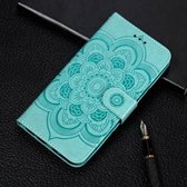 Mandala-reliëfpatroon Horizontale lederen flip-hoes voor Xiaomi Redmi 7A, met houder & kaartsleuven & portemonnee & fotolijst & lanyard (groen)