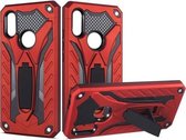 Schokbestendige TPU + pc-beschermhoes met houder voor Xiaomi Redmi 7 (rood)