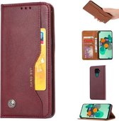 Voor Xiaomi Redmi Note 9 / Redmi 10X Kneed Huidtextuur Horizontale Flip Leren Case, met Fotolijst & Houder & Kaartsleuven & Portemonnee (Wijnrood)
