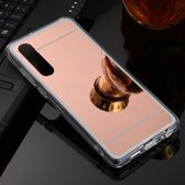 Voor Huawei P30 TPU + Acryl Luxe Plating Spiegel Telefoon Case Cover (Rose Goud)