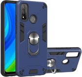 Voor Huawei P Smart (2020) 2 in 1 Armor Series PC + TPU beschermhoes met ringhouder (koningsblauw)