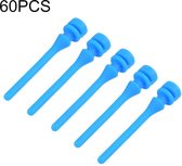 60 STKS 40 mm anti-vibratie zachte demping nagel rubberen siliconen computer ventilator schroef (blauw)