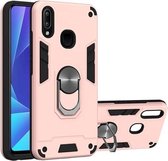 Voor vivo Y91 / Y95 / Y93 (Indiase versie) / U1 2 in 1 Armor-serie PC + TPU beschermhoes met ringhouder (roségoud)