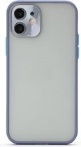 Volledige dekking TPU + pc-beschermhoes met metalen lensafdekking voor iPhone 12 Pro Max (Blue Sky Blue)