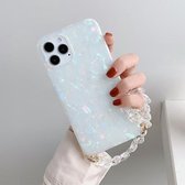 Shell Texture TPU beschermhoes met kettingriem voor iPhone 11 Pro Max (wit)