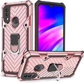 Voor Xiaomi Redmi 7 Cool Armor PC + TPU schokbestendig hoesje met 360 graden rotatie ringhouder (roségoud)