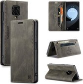 Voor Xiaomi Redmi Note 9s AutSpace A01 Retro Huidgevoel Crazy Horse Textuur Horizontale Flip Leren Case met Houder & Kaartsleuven & Portemonnee & RFID (Koffie)