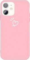 Voor iPhone 11 Three Dots Love-heart Pattern Colorful Frosted TPU telefoon beschermhoes (roze)