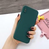 Voor iPhone X & XS Magic Cube Frosted Silicone Shockproof Full Coverage Protective Case (Deep Green)