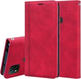 Voor Geschikt voor Xiaomi Redmi 9C Frosted Business Magnetische horizontale Flip PU lederen tas met houder & kaartsleuf & lanyard (rood)
