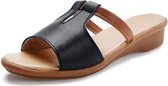 Platte bodem eenvoudige en comfortabele casual sandalen voor dames (kleur: zwart maat: 35)