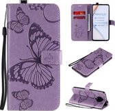 Voor Xiaomi Redmi K30 Pro 3D Vlinders Embossing Patroon Horizontale Flip Leren Case met Houder & Kaartsleuf & Portemonnee (Paars)