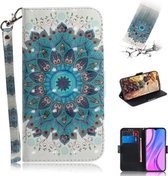 Voor Xiaomi Redmi 9 3D Geschilderd Patroon Magnetische Aantrekkelijkheid Horizontale Flip Leren Case met Houder & Kaartsleuf & Portemonnee & Lanyard (Pauwkrans)