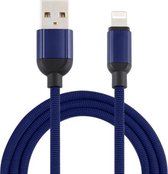 3A USB naar 8-pins gevlochten datakabel, kabellengte: 1 m (donkerblauw)
