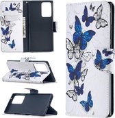 Voor Samsung Galaxy Note20 Ultra Gekleurde Tekening Patroon Horizontale Flip Leren Case met Houder & Kaartsleuven & Portemonnee (vlinders)