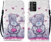 Voor Samsung Galaxy Note20 Ultra 3D-schilderijpatroon Gekleurde tekening Horizontale flip PU-lederen hoes met houder & kaartsleuven & portemonnee & lanyard (Love Bear)