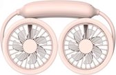 WS36S 4.5W 1200mAh Hoek verstelbaar Drie-snelheden Stille hangende nekventilator Multifunctionele handheld en desktop Kleine ventilator (roze)