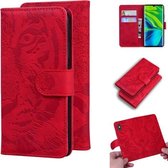 Voor Geschikt voor Xiaomi Redmi CC9 Pro / Note10 / Note 10 Pro Tiger Embossing Pattern Horizontale Flip lederen tas met houder & kaartsleuven & portemonnee (rood)