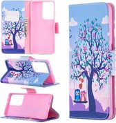 Voor Samsung Galaxy S30 Ultra Gekleurde Tekening Patroon Horizontale Flip Leren Case met Houder & Kaartsleuven & Portemonnee (Boom)