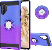 Voor Galaxy Note 10+ 2 in 1 pc + TPU beschermhoes met 360 graden roterende ringhouder (blauw paars)