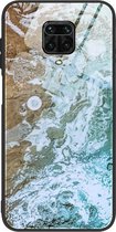 Voor Geschikt voor Xiaomi Redmi Note 9S / Note 9 Pro Marble Pattern Glass beschermhoes (DL06)