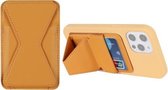 Magsafing magnetische opvouwbare standaard lederen portemonnee Snap-on kaarthouder Case Tas voor iPhone 12 mini, iPhone 12, iPhone 12 Pro, iPhone 12 Pro Max (geel)