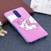 Voor Huawei Mate 10 Lite Noctilucent Pink Horse Pattern TPU Soft Back Case Beschermhoes