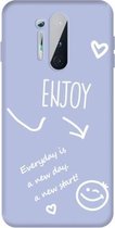 Voor OnePlus 8 Pro Enjoy Smiley Heart Pattern schokbestendig TPU-hoesje (lichtpaars)
