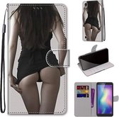 Voor ZTE Blade A5 2019 Gekleurde Tekening Cross Textuur Horizontale Flip PU Lederen Case met Houder & Kaartsleuven & Portemonnee & Lanyard (Upskirt)