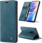 Voor OnePlus 8 Pro CaseMe multifunctionele horizontale lederen flip-hoes, met kaartsleuf en houder & portemonnee (blauw)