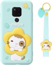 Volledig pakket anti-vallen siliconen hoesje voor Huawei Mate 20 （Sunflower） (blauw)