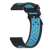 Dubbele kleur siliconen sport polsband voor Geschikt voor Xiaomi Huami Amazfit Bip Lite versie 22 mm (zwart blauw)