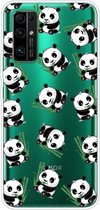 Voor Huawei Honor 30 Pro schokbestendig geverfd transparant TPU beschermhoes (panda)