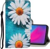 Voor Vivo Y91C 3D Gekleurde Tekening Horizontale Flip PU Lederen Case met Houder & Kaartsleuven & Portemonnee (Chrysanthemum)