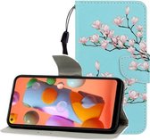 Voor Huawei P40 Lite E Gekleurde Tekening Horizontale Flip Leren Case met Houder & Kaartsleuf & Portemonnee (Magnolia)