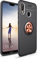Schokbestendig TPU-hoesje voor Huawei Honor 10 Lite, met houder (zwart goud)
